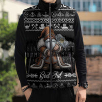 Viking Gnome Christmas Sleeveless Puffer Jacket Nordic Xmas Spirit Pattern - Wonder Print Shop