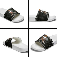 Viking Gnome Christmas Slide Sandals Nordic Xmas Spirit Pattern - Wonder Print Shop