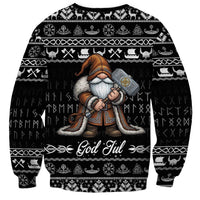 Viking Gnome Christmas Sweatshirt Nordic Xmas Spirit Pattern - Wonder Print Shop