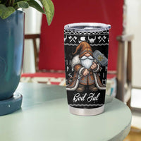 Viking Gnome Christmas Tumbler Cup Nordic Xmas Spirit Pattern - Wonder Print Shop