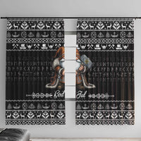 Viking Gnome Christmas Window Curtain Nordic Xmas Spirit Pattern - Wonder Print Shop
