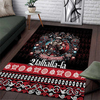 Viking Santa Christmas Area Rug Valhalla-la Nordic Xmas Spirit - Wonder Print Shop