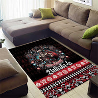 Viking Santa Christmas Area Rug Valhalla-la Nordic Xmas Spirit - Wonder Print Shop