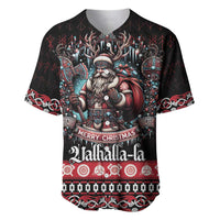 Viking Santa Christmas Baseball Jersey Valhalla-la Nordic Xmas Spirit - Wonder Print Shop