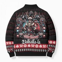 Viking Santa Christmas Bomber Puffer Jacket Valhalla-la Nordic Xmas Spirit - Wonder Print Shop