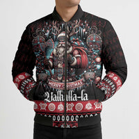 Viking Santa Christmas Bomber Puffer Jacket Valhalla-la Nordic Xmas Spirit - Wonder Print Shop