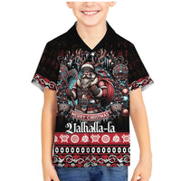 Viking Santa Christmas Family Matching Mermaid Dress and Hawaiian Shirt Valhalla-la Nordic Xmas Spirit - Wonder Print Shop