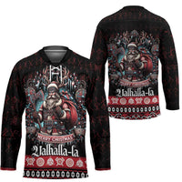 Viking Santa Christmas Hockey Jersey Valhalla-la Nordic Xmas Spirit - Wonder Print Shop