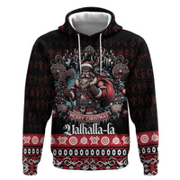 Viking Santa Christmas Hoodie Valhalla-la Nordic Xmas Spirit - Wonder Print Shop
