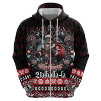Viking Santa Christmas Hoodie Valhalla-la Nordic Xmas Spirit - Wonder Print Shop