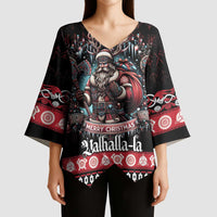 Viking Santa Christmas Kimono Sleeve Blouse Valhalla-la Nordic Xmas Spirit - Wonder Print Shop