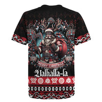 Viking Santa Christmas Rugby Jersey Valhalla-la Nordic Xmas Spirit - Wonder Print Shop