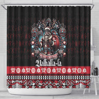 Viking Santa Christmas Shower Curtain Valhalla-la Nordic Xmas Spirit - Wonder Print Shop