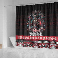 Viking Santa Christmas Shower Curtain Valhalla-la Nordic Xmas Spirit - Wonder Print Shop