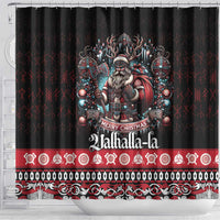 Viking Santa Christmas Shower Curtain Valhalla-la Nordic Xmas Spirit - Wonder Print Shop