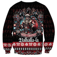 Viking Santa Christmas Sweatshirt Valhalla-la Nordic Xmas Spirit - Wonder Print Shop