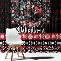 Viking Santa Christmas Window Curtain Valhalla-la Nordic Xmas Spirit - Wonder Print Shop