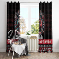 Viking Santa Christmas Window Curtain Valhalla-la Nordic Xmas Spirit - Wonder Print Shop