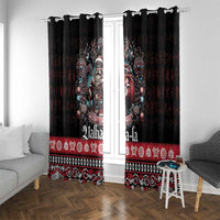 Viking Santa Christmas Window Curtain Valhalla-la Nordic Xmas Spirit - Wonder Print Shop