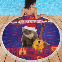 Croatia Christmas Beach Blanket Kuna Zlatica Merry Xmas - Wonder Print Shop