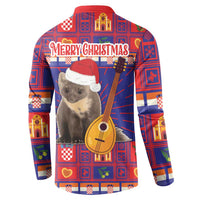 Croatia Christmas Button Sweatshirt Kuna Zlatica Merry Xmas - Wonder Print Shop