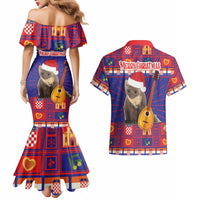 Croatia Christmas Couples Matching Mermaid Dress and Hawaiian Shirt Kuna Zlatica Merry Xmas - Wonder Print Shop