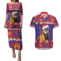 Croatia Christmas Couples Matching Puletasi and Hawaiian Shirt Kuna Zlatica Merry Xmas - Wonder Print Shop