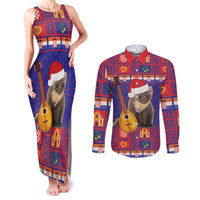 Croatia Christmas Couples Matching Tank Maxi Dress and Long Sleeve Button Shirt Kuna Zlatica Merry Xmas - Wonder Print Shop