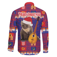 Croatia Christmas Family Matching Off The Shoulder Long Sleeve Dress and Hawaiian Shirt Kuna Zlatica Merry Xmas - Wonder Print Shop