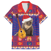 Croatia Christmas Family Matching Short Sleeve Bodycon Dress and Hawaiian Shirt Kuna Zlatica Merry Xmas - Wonder Print Shop
