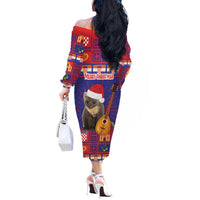 Croatia Christmas Off The Shoulder Long Sleeve Dress Kuna Zlatica Merry Xmas - Wonder Print Shop