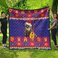 Croatia Christmas Quilt Kuna Zlatica Merry Xmas - Wonder Print Shop