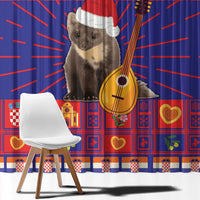 Croatia Christmas Window Curtain Kuna Zlatica Merry Xmas - Wonder Print Shop