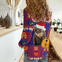 Croatia Christmas Women Casual Shirt Kuna Zlatica Merry Xmas - Wonder Print Shop