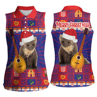 Croatia Christmas Women Sleeveless Polo Shirt Kuna Zlatica Merry Xmas - Wonder Print Shop