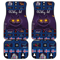 Iceland Christmas Car Mats Yule Cat Christmas Lightning Art - Wonder Print Shop