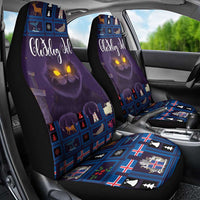 Iceland Christmas Car Seat Cover Yule Cat Christmas Lightning Art - Wonder Print Shop
