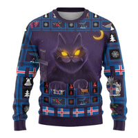 Iceland Christmas Ugly Christmas Sweater Yule Cat Christmas Lightning Art - Wonder Print Shop