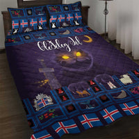 Iceland Christmas Quilt Bed Set Yule Cat Christmas Lightning Art - Wonder Print Shop