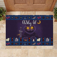 Iceland Christmas Rubber Doormat Yule Cat Christmas Lightning Art - Wonder Print Shop