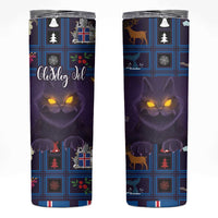Iceland Christmas Skinny Tumbler Yule Cat Christmas Lightning Art - Wonder Print Shop