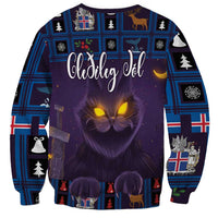 Iceland Christmas Sweatshirt Yule Cat Christmas Lightning Art - Wonder Print Shop