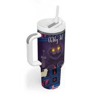 Iceland Christmas Tumbler With Handle Yule Cat Christmas Lightning Art - Wonder Print Shop