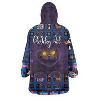 Iceland Christmas Wearable Blanket Hoodie Yule Cat Christmas Lightning Art - Wonder Print Shop