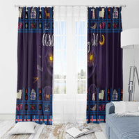 Iceland Christmas Window Curtain Yule Cat Christmas Lightning Art - Wonder Print Shop