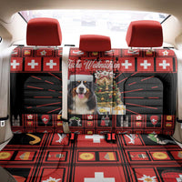 Merry Christmas Bernese Mountain Dog Back Car Seat Cover Switzerland Symbols - Lightning Art - Wonder Print Shop