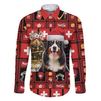 Merry Christmas Bernese Mountain Dog Family Matching Puletasi and Hawaiian Shirt Switzerland Symbols - Lightning Art - Wonder Print Shop