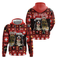 Merry Christmas Bernese Mountain Dog Hoodie Switzerland Symbols - Lightning Art - Wonder Print Shop