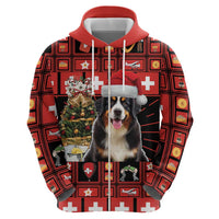 Merry Christmas Bernese Mountain Dog Hoodie Switzerland Symbols - Lightning Art - Wonder Print Shop