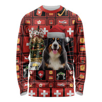 Merry Christmas Bernese Mountain Dog Long Sleeve Shirt Switzerland Symbols - Lightning Art - Wonder Print Shop